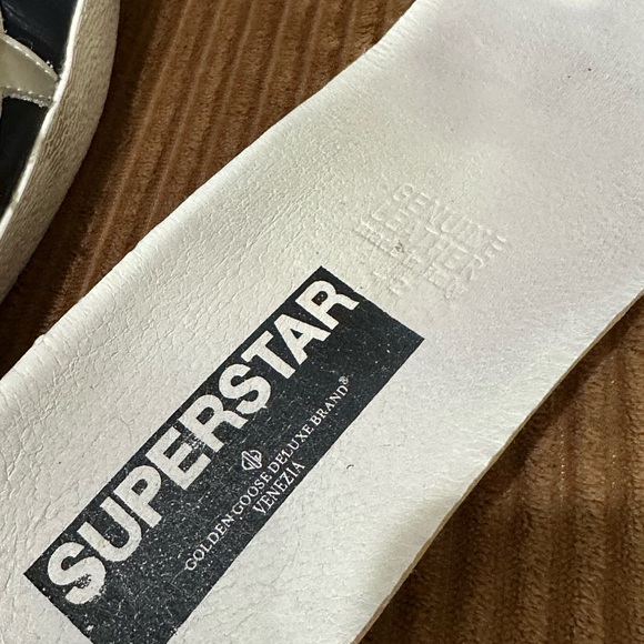 Golden Goose Superstar Navy Leather White Star Lace Laces Italy Size 42 - Picture 7 of 10